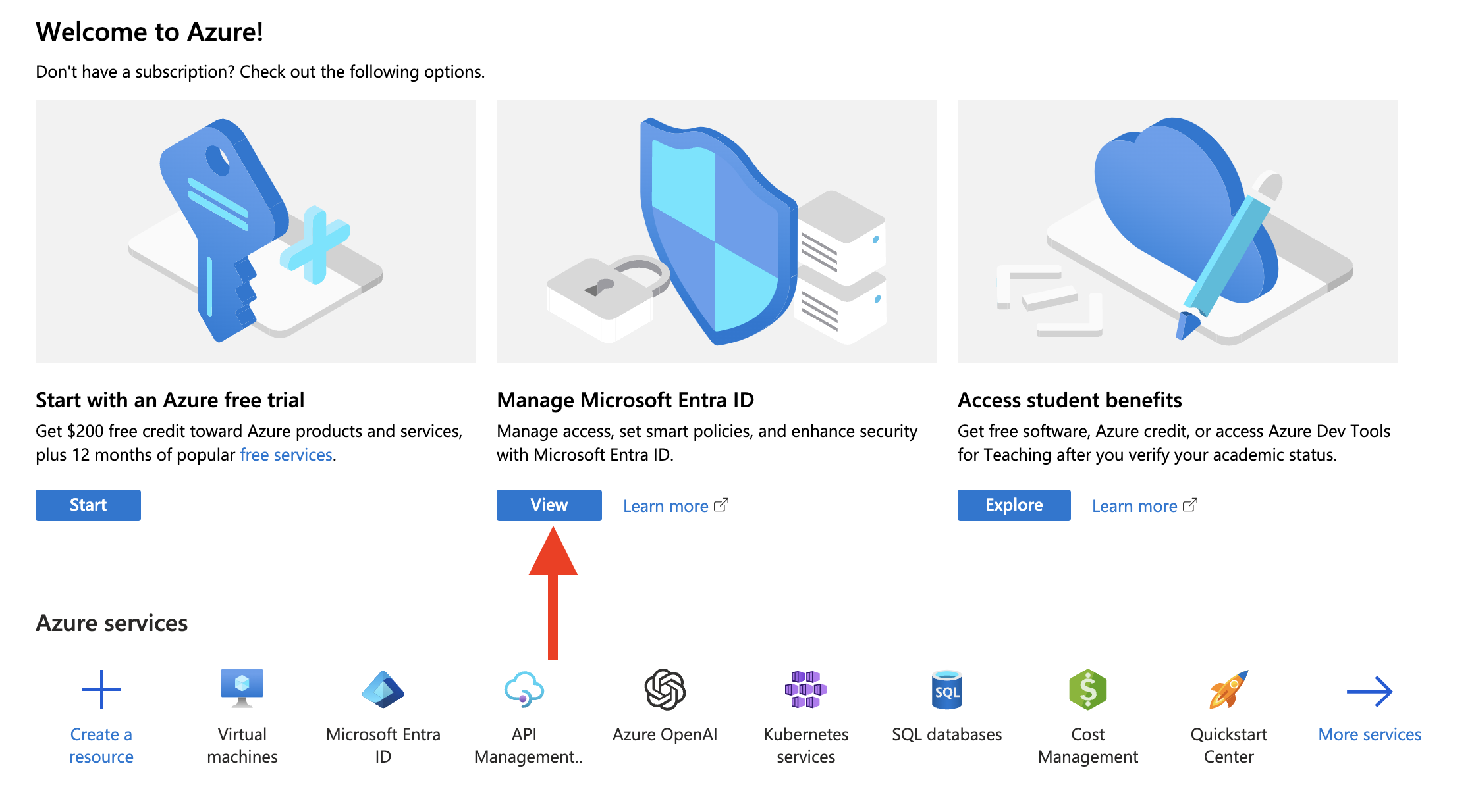 Open Entra ID dashboard